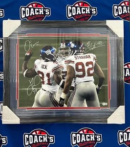 FRAMED Michael Strahan, Osi Umenyiora & Justin Tuck TRIPLE Autographed 16x20 SB - Picture 1 of 1