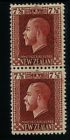 New Zealand 1915 KGV 7½d Brown Mint H/MUH se tenant vertical pair SG 426b