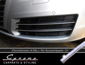 Para Audi A7 C7 4G-3M Cromo Molduras para Rejilla Inferior Exterior Sin Acc - Imagen 1 de 4