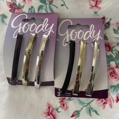 2~Buenos pasadores pasadores pinza de pelo metal bronce dorado plata 3PK nuevo Foto 1 de 3