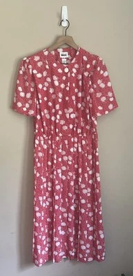 Vestido Camisa Vintage Rojo Blanco Lunares 10 Secretaria Leslie Fay Abuela Años 90 Foto 1 de 4