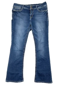 Wallflower Womens Bootcut Jeans Size 13 Stretch Denim Stitch Five Pockets Blue - Picture 1 of 12