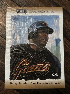 2003 Playoff Portraits Bronze Game Used Baseball Ball Barry Bonds /50 RARE - Image 1 of 3