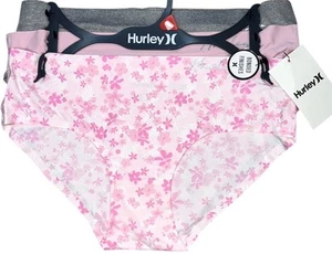 HURLEY Womens 3-Pair Hipster Underwear Panty Bonded Pink Gray Nylon Blend Size M - Picture 1 of 5