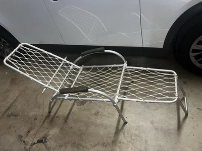 Vtg STYLIZED MID CENTURY ALUMINUM  CHAISE LOUNGE Style Of Warren McArthur 1950s - Image 1 of 4