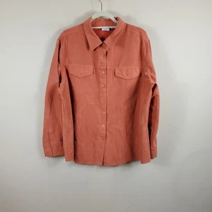 Vintage Carolina Colours Velour Long Sleeve Button-Up Blouse Size 20W - Picture 1 of 9