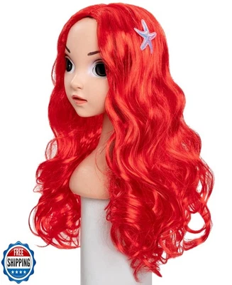 Peluca de Sirena Funna para Niñas Accesorios de Disfraz Halloween Princesa Juegos con disfraces Lo Foto 1 de 4