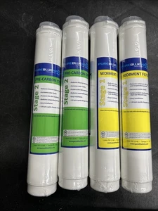 4 filtros de ósmosis inversa azul puro H20 etapa 1 sedimento 2 precarbono CTO 4 postes - Imagen 1 de 4