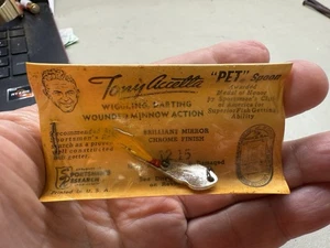 Cucchiaio vintage Tony Accetta Pet #1215 Wounded Minnow. Pesca - Foto 1 di 5