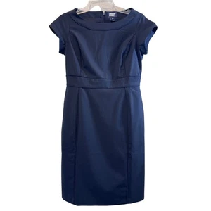 Lands' End Womens Petite 4P Navy Blue Career Work Office Business Dress - Picture 1 of 8