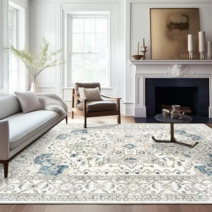 Washable Area Rug 5x7, Area Rugs Stain Resistant Neutral Washable Rugs for Li... - Picture 1 of 7