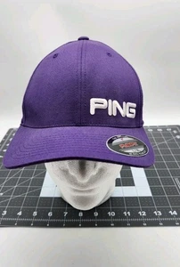 Ping Golf Flex Fit Hat Fitted Embroidered Spell Out Purple Size L/XL Cap NWOT - Picture 1 of 11