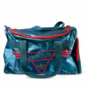 Vintage Adidas Gym Duffle Sporttasche - Blau Rot - West Germany - Bild 1 von 6
