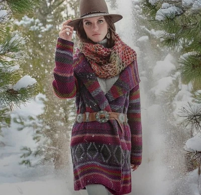 Casaco suéter Rachel Roy Southwest cobertor - Tamanho pequeno - Imagem 1 de 4