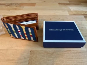 Cartera plegable Smathers & Branson camisetas de golf cosidas a mano cuero punta de aguja - Imagen 1 de 5