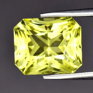 💎 Quarzo Limone Naturale 5,13ct 11x9,3mm IF Taglio Radiante - Gemma Brasile - Foto 1 di 4