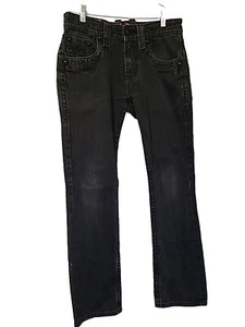 ROCK REVIVAL MEN'S STEVEN STRAIGHT BLACK JEANS size 30x 33 5 Pockets 100%Cotton - Picture 1 of 24