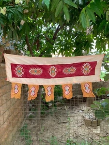 Indian Art Textile Door Topper Valance Hand Made Toran Door Decor Topper Arch - Picture 1 of 14