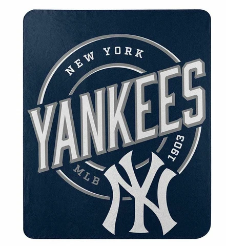 Brand New MLB New York Yankees Large Soft Fleece Throw Blanket 50" X 60" Cover
