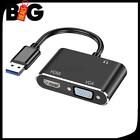 2 IN 1 USB 3.0 to HDMI + VGA Full HD 1080p Video Adapter Cable Converter for PC
