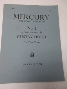 Gustav Holst Mercury #3 of The Planets for Two Pianos Duet Sheet Music - Picture 1 of 3
