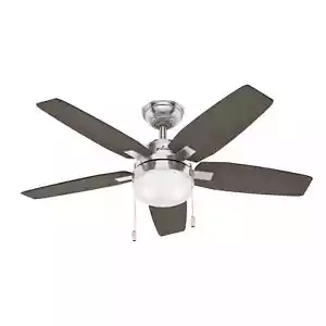 Small Ceiling Lamp Ceiling Fan Arcot Hunter Nickel Matte 117 CM - Picture 1 of 8