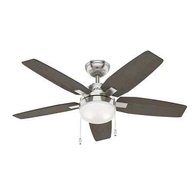 Hunter Ceiling fan with Lights Arcot Nickel 117cm 46" Ceiling fan with Pull Cord - Image 1 of 4