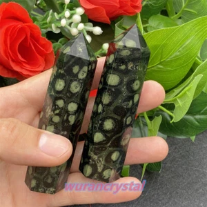 Bacchetta obelisco diaspro naturale Kambaba 70-90 mm cristallo quarzo punta Reiki 2 pezzi - Foto 1 di 12