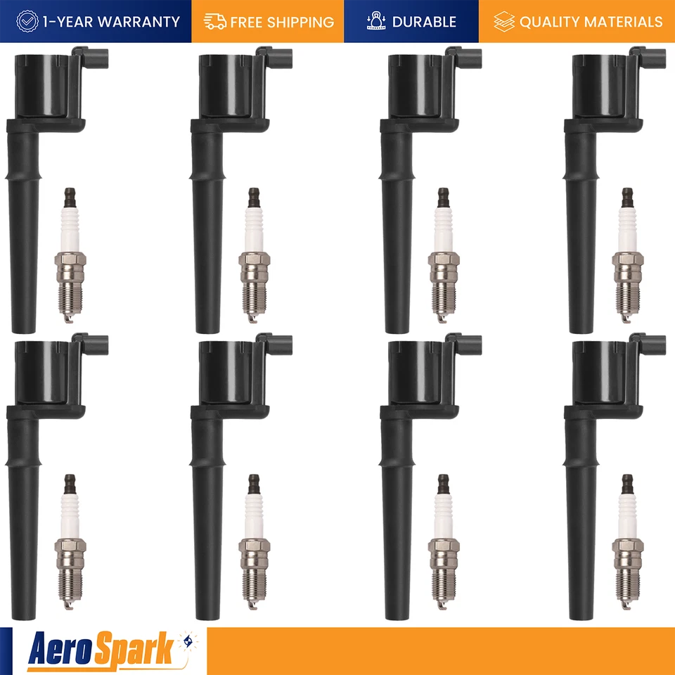 Set of 8 Ignition Coil & Iridium Spark Plug For 2002-2007 Panoz Esperante UF191 - Image 1 of 1