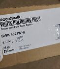 Boardwalk Standard Polishing Floor Pads 21" Diameter White 5/Carton 4021WHI