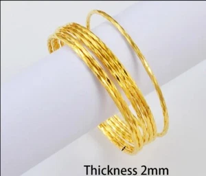 6pc/set DUBAI GOLD BANGLE Bracelet 24K Gold Plated Wedding Indian Bridal African - Picture 1 of 1