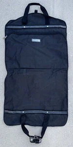 Vintage Pierre Cardin Garment Bag Luggage Hanging Suit Bag Black - Picture 1 of 9
