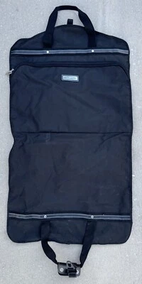 Vintage Pierre Cardin Garment Bag Luggage Hanging Suit Bag Black - Image 1 of 4