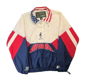 Starter Vintage 1996 USA Atlanta Olympics 1/2 Zip Jacket Mens Size Large L - Picture 1 of 12