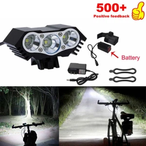 3 LED Bicycle bike Head Light Lamp Torch Flashlight with long battery pack - Picture 1 of 12