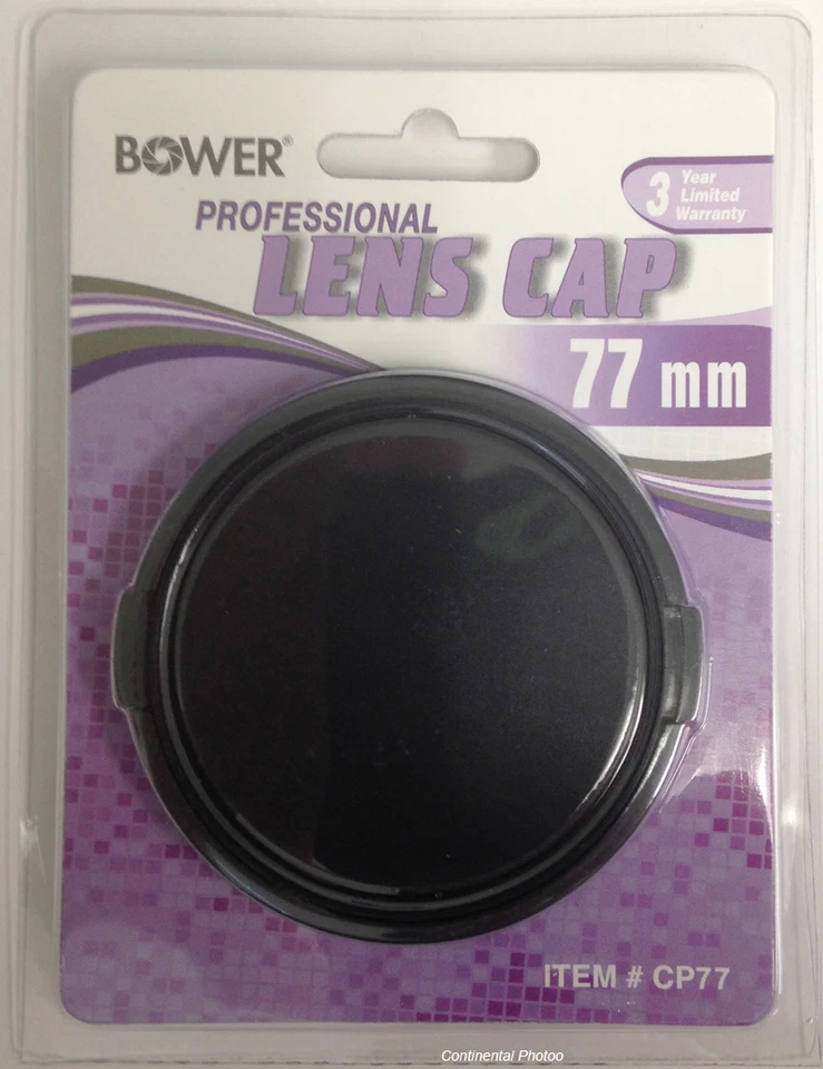 Bower 77mm Professional Black Lens Cap Model CP77