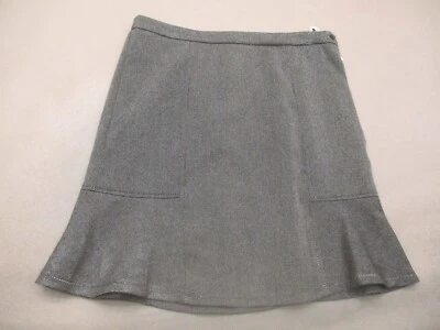 NWT STUDIO M Size 10 Womens Gray Side Button Ruffle Hem A-Line Short Skirt 738 - Image 1 of 4
