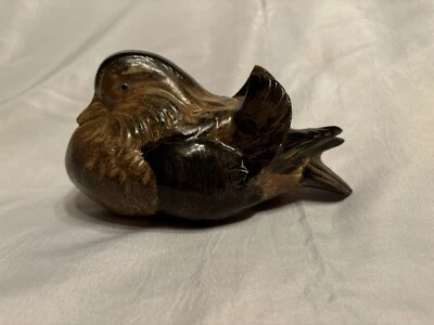 Винтажная керамическая коричневая фигурка мандариновой утки WONY Nesting из Японии - Изображение 1 из 4