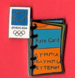 ATHENS 2004 OLYMPIC GAMES INTERNAL PIN. RATE CARD - Picture 1 of 1