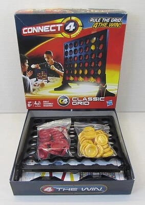 Hasbro Connect Four 4 Classic Grid Game 2012 100% Complete Black Yellow Red - Image 1 of 4