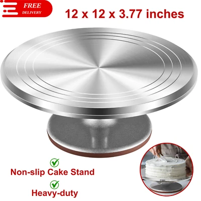 12 Inch Aluminium Alloy Revolving Cake Stand Turntable For Cake Display Decor - Image 1 of 4
