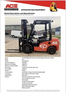 New EP CPCD25T8 Container Spec Forklift Buy-£17995 HP-£89.86 Hire-£89.99 AH1897 - Picture 1 of 12