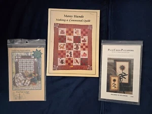 Quilt Pattern Books Lot of 3: Prairie Sunflower, Cross My Heart, and Many Hands! - Picture 1 of 5