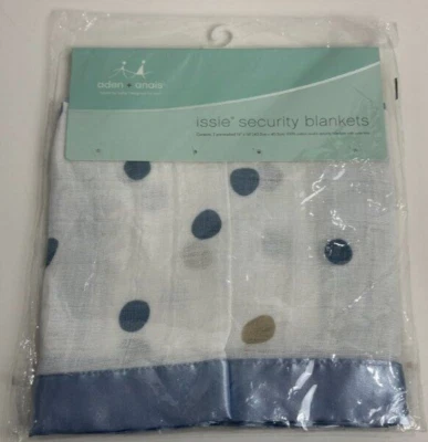 NUEVO CON ETIQUETAS Manta de Seguridad para Bebé Aden + Anais Rock Star Azul Tostado Blanco Lunares Satinado Foto 1 de 4