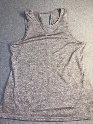 Camiseta sin mangas Ideology Activewear para mujer gris medio tinte espacial ojo de cerradura cuello redondo Foto 1 de 4