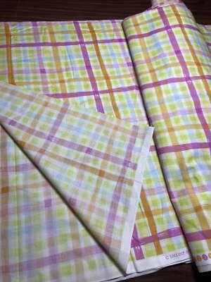 Guinga a cuadros de neón de tela Blue Hill de Kelly Tanner rosa naranja verde 4,5 yardas Foto 1 de 4