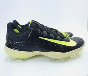 SZ 12.5 Men Nike Alpha Huarache Elite 4 Low MCS Baseball Black Lime FV6096-001 - Picture 1 of 6