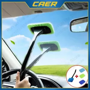 Car Window Cleaner Brush Kit Microfiber Windshield Cleaning Tool Long Handle Gif - Picture 1 of 28