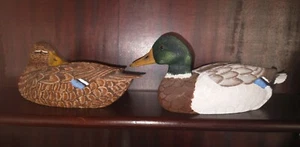 RARE J. Noble MENTZER Wooden Duck Decoys HAVRE DE GRACE MD 1983 Chesapeake Bay - Picture 1 of 11