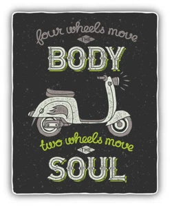 Zwei Räder Move Soul Auto Moto Spruch Auto Autoaufkleber Aufkleber - Bild 1 von 1